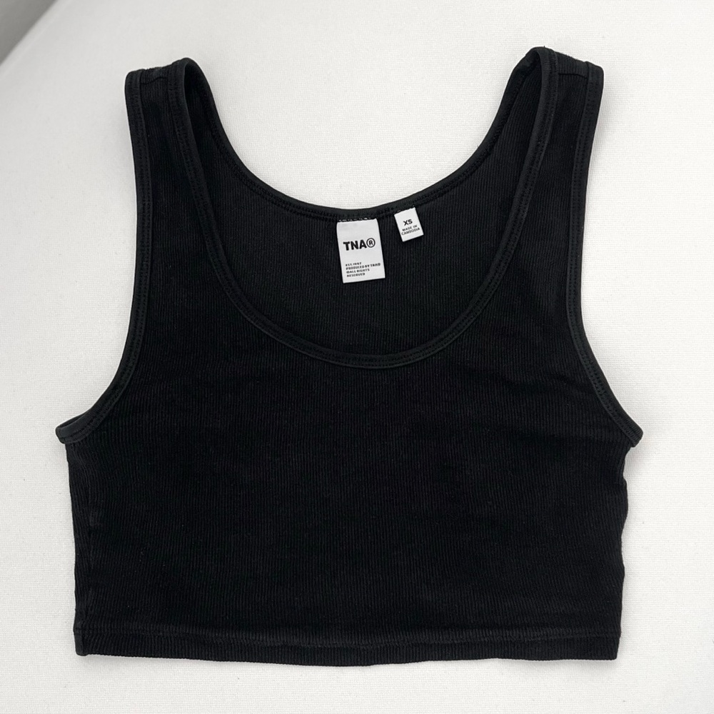 Aritzia TNA HomeStretch™ Ribbed Scoopneck Cropped Tank in Size XS